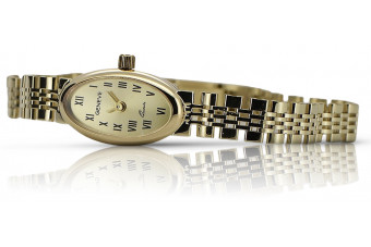 Żółte złoto 14k Lady Geneve zegarek prezent lw096y