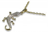 Pendentif lézard en or jaune 14 carats magnifique cpc009y