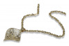 "Timeless Elegance: Italian 14k Gold Leaf Pendant & Snake Chain" cpn005yw&cc074y