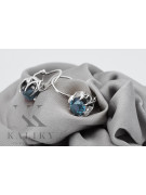 Aretes de plata de ley con aguamarina vintage vec062s