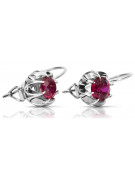 Boucles d'oreilles en argent sterling 925, Rubis vec062s