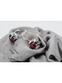 Sterling Silver 925, Ruby & Sapphire Vintage Earrings vec062s