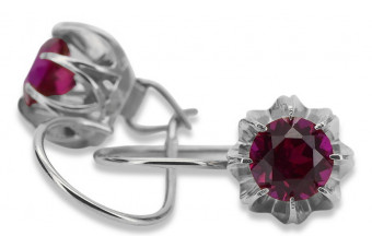 Sterling Silver 925, Ruby & Sapphire Vintage Earrings vec062s