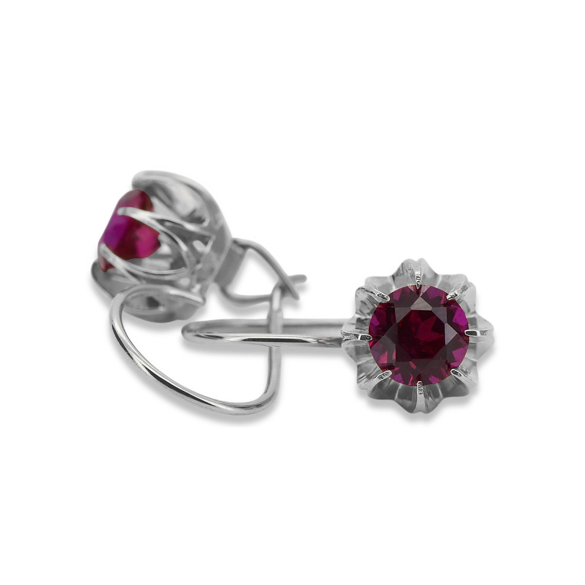 Sterling Silver 925, Ruby & Sapphire Vintage Earrings vec062s