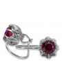 Boucles d'oreilles en argent sterling 925, Rubis vec062s