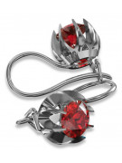 Boucles d'oreilles en argent sterling 925, Rubis vec062s