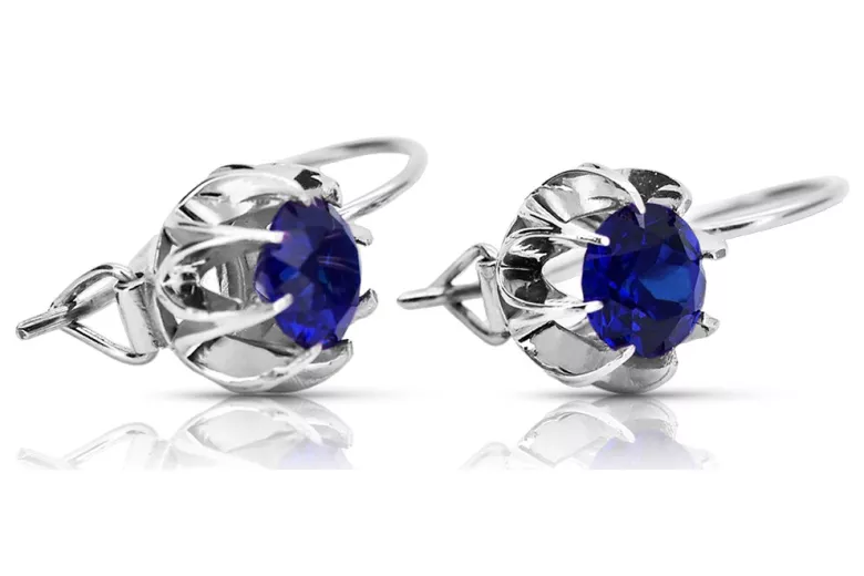 Sterling Silver 925, Sapphire Drop Earrings vec062s