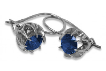 Sterling Silver 925, Sapphire Drop Earrings vec062s