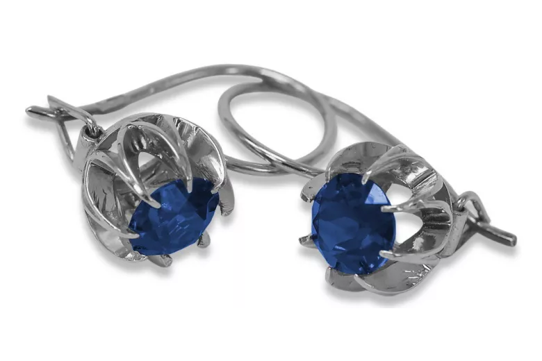 Boucles d'oreilles en argent sterling 925, Saphi vintage vec062s