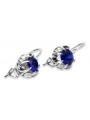 Sterling Silver 925, Sapphire Drop Earrings vec062s