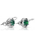 Sterling Silver 925, Emerald Vintage Earrings vec062s