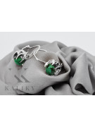 Sterling Silver 925, Emerald Vintage Earrings vec062s