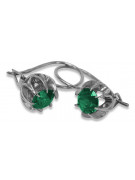 Sterling Silver 925, Emerald Vintage Earrings vec062s