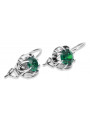 Sterling Silver 925, Emerald Vintage Earrings vec062s