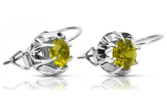 Pendientes Vintage de Plata de ley 925 con Peridoto Amarillo vec062s