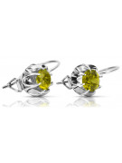 Sterling Silver 925, Yellow Peridot Vintage Earrings vec062s