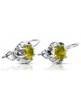 Sterling Silver 925, Yellow Peridot Vintage Earrings vec062s