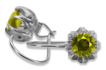 Sterling Silver 925, Yellow Peridot Vintage Earrings vec062s