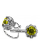 Sterling Silver 925, Yellow Peridot Vintage Earrings vec062s