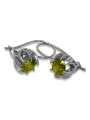 Boucles d'oreilles en argent sterling 925, Péridot jaun vec062s