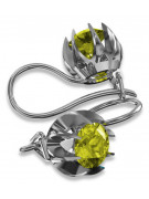 Cercei din argint 925, Peridot galbe vec062s