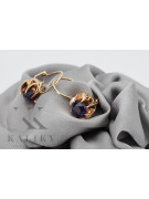 Boucles d'oreilles en argent vintage plaqué or rose, Alexandrite vec062rp