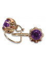 Boucles d'oreilles en argent vintage plaqué or rose, Alexandrite vec062rp