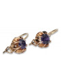 Boucles d'oreilles en argent vintage plaqué or rose, Alexandrite vec062rp