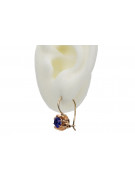 Sterling silver rose gold plated, Sapphire Drop Earrings vec062rp