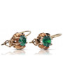 Sterling silver rose gold plated, Emerald Earrings vec062rp