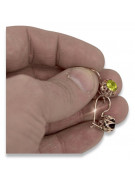 Sterling Silver Rose Gold Plated Yellow Peridot Earrings vec062rp