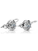 Boucles d'oreilles en argent sterling 925, Zirco vintage vec062s