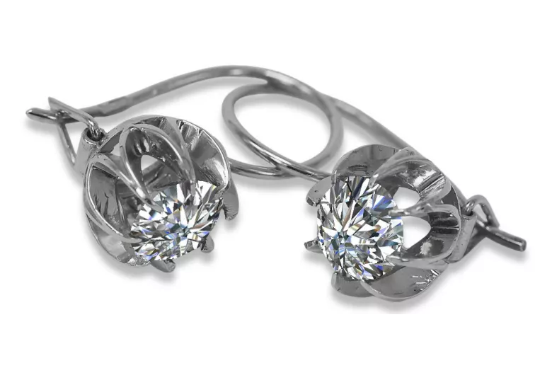 Boucles d'oreilles en argent sterling 925, Zirco vintage vec062s