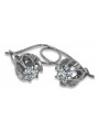 Boucles d'oreilles en argent sterling 925, Zirco vintage vec062s