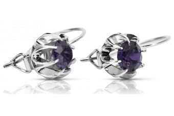 Boucles d'oreilles en argent sterling 925, Alexandrit vec062s