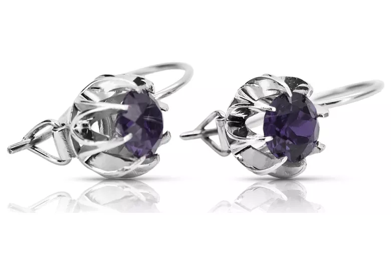 Boucles d'oreilles en argent sterling 925, Alexandrit vec062s