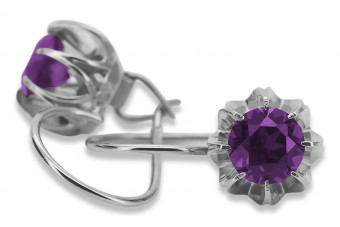 Boucles d'oreilles en argent sterling 925, Alexandrit vec062s
