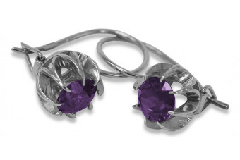 Boucles d'oreilles en argent sterling 925, Alexandrit vec062s