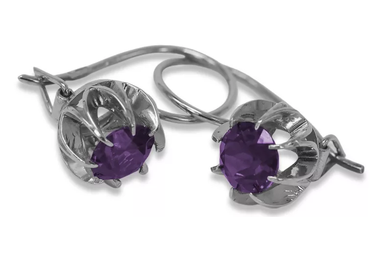 Boucles d'oreilles en argent sterling 925, Alexandrit vec062s