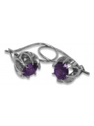 Boucles d'oreilles en argent sterling 925, Alexandrit vec062s