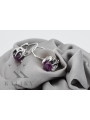 Boucles d'oreilles en argent sterling 925, Améthyste Vintage. vec062s