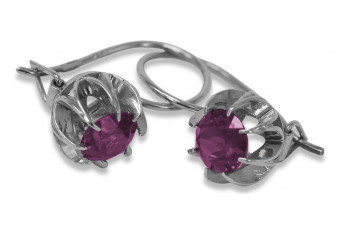 Sterling Silver 925, Amethyst Drop Earrings vec062s