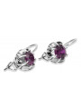 Boucles d'oreilles en argent sterling 925, Améthyste Vintage. vec062s