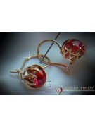 Sterling Silver Rose Gold Plated Ruby Earrings vec062rp