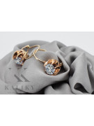 Boucles d'oreilles en argent vintage plaqué or rose, Zircons vec062rp