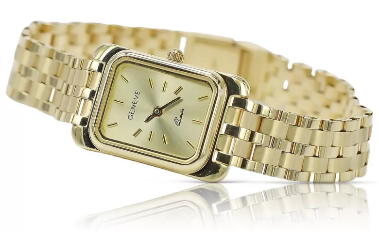 Gold men's watch Geneve ★ zlotychlopak.pl ★ Gold purity 585 333 Low Price!