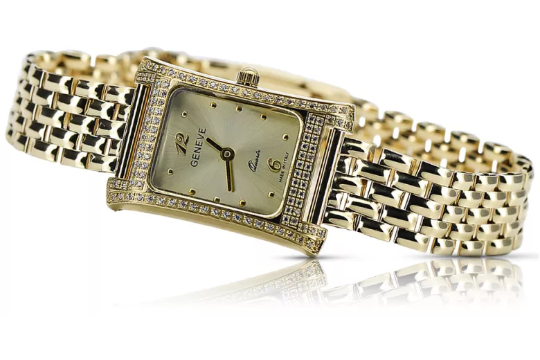 Reloj de oro para hombre Geneve ★ zlotychlopak.pl ★ Pureza de oro 585 333 Precio bajo!