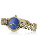 14 Karat Gelbgold, Blaue Geneve Damen Geschenkuhr lw011ydb