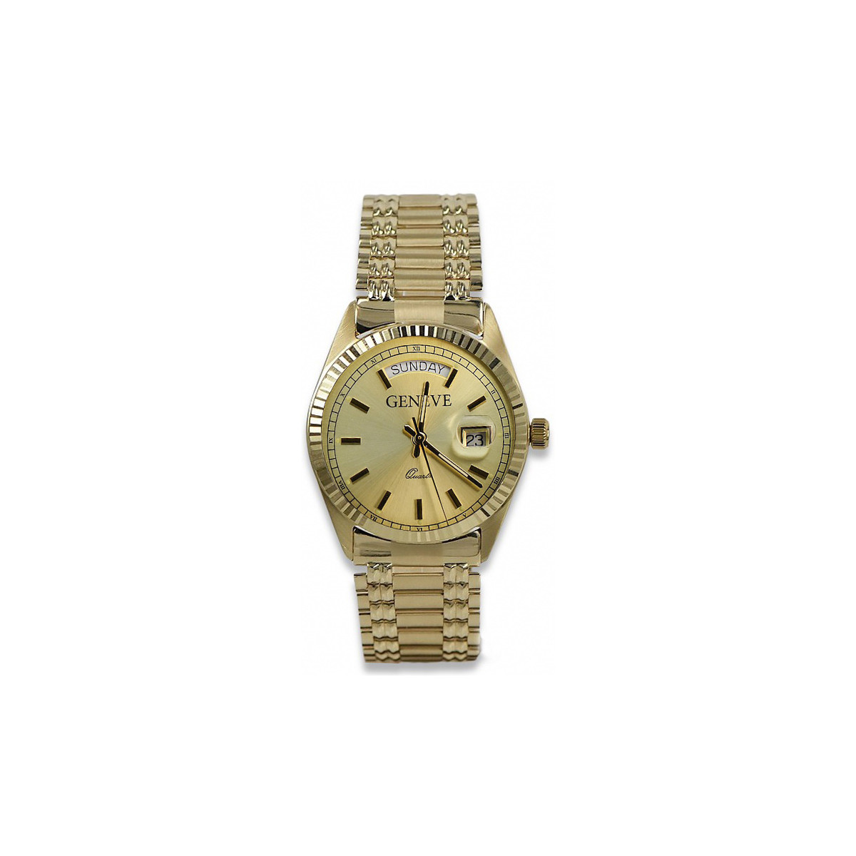 Reloj de oro para hombre Geneve ★ zlotychlopak.pl ★ Pureza de oro 585 333 Precio bajo!