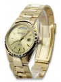 Gold men's watch Geneve ★ zlotychlopak.pl ★ Gold purity 585 333 Low Price!